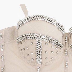 NEW Sparkling Bling Swarovski Crystal Rhinestone Bustier Bra Top